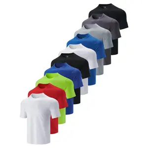 10 Pack Men's Quick Dry Athletic T-Shirts- Crew Neck ShortSleeve Workout Tops for Running, Gym,, Sports &Daily Wear