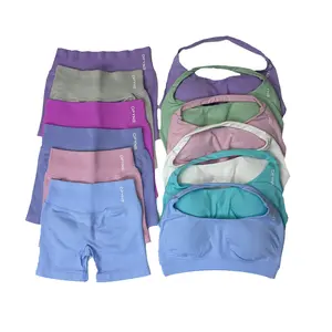 DFYNE Shockproof Sports Bra - Women's Seamless Shaping , Summer Gym Workout Appropriate Quick-Dry Compression Fitness Set