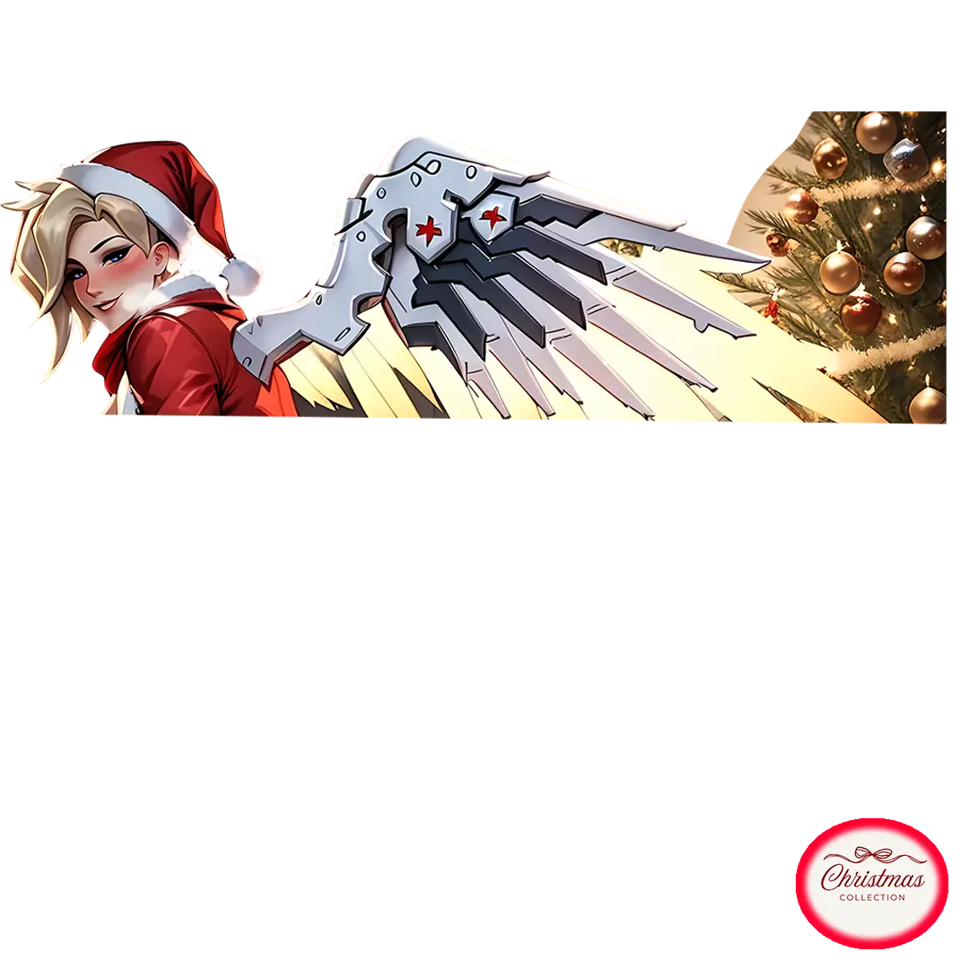 Guardian Angel Medic Christmas Anime Vinyl Sticker Waterproof Decal Futuristic Heroine Character Laptop Water Bottle Gift