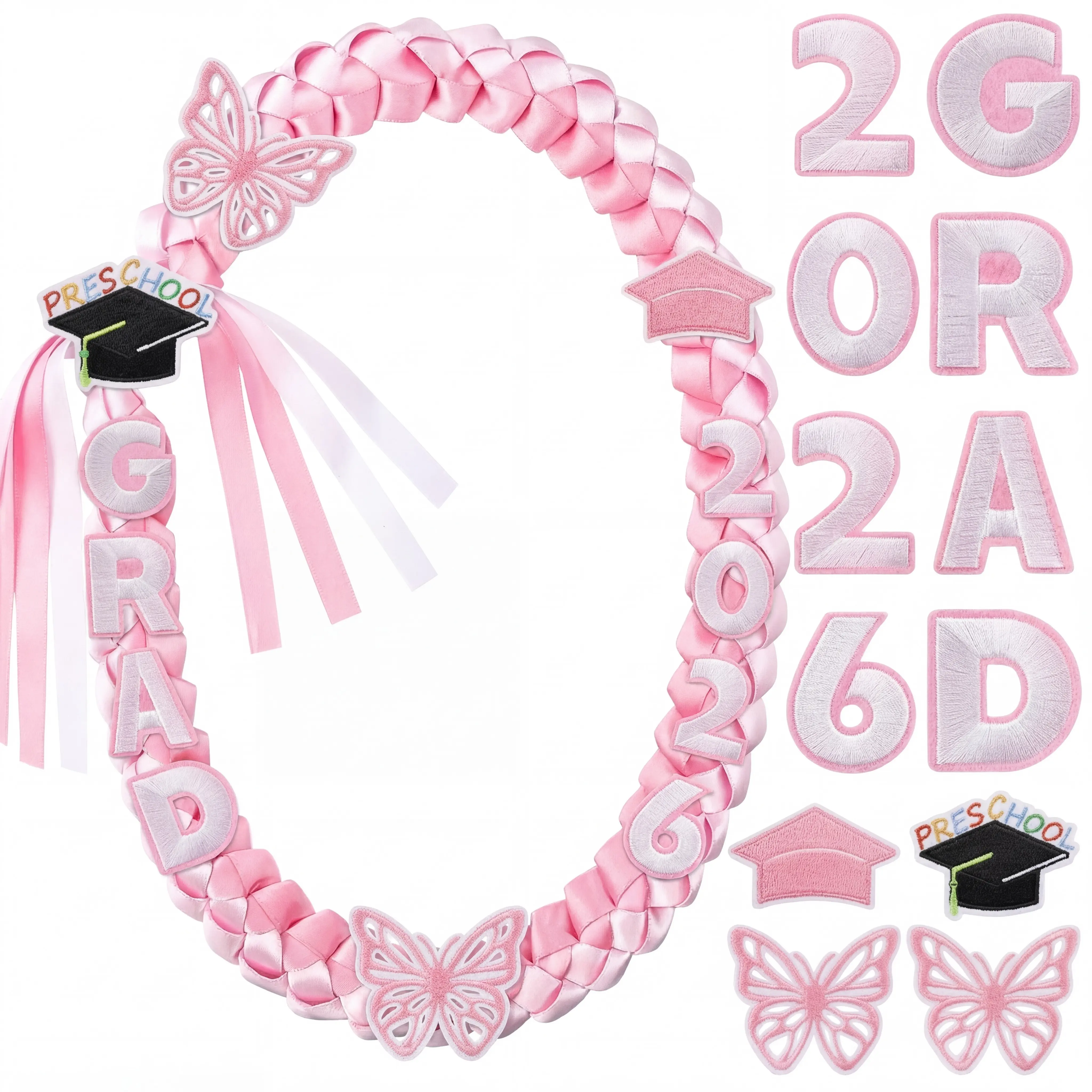 Teachers Ribbon Graduation Kids Graduation Leis Class of 2026 Necklace Ribbon Leis 47 inches ...