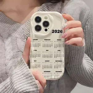 Phone Case - Cartoon Internet Celebrity Praise Goddess Full-Year Calendar 2026 Phone Case Suitable for Iphone for Iphone 17 Air 16 16E 15 14 13 12 Mini 11 Pro Max X XR XSMAX 8 7 Plus  Wave Soft Cover Protective Case