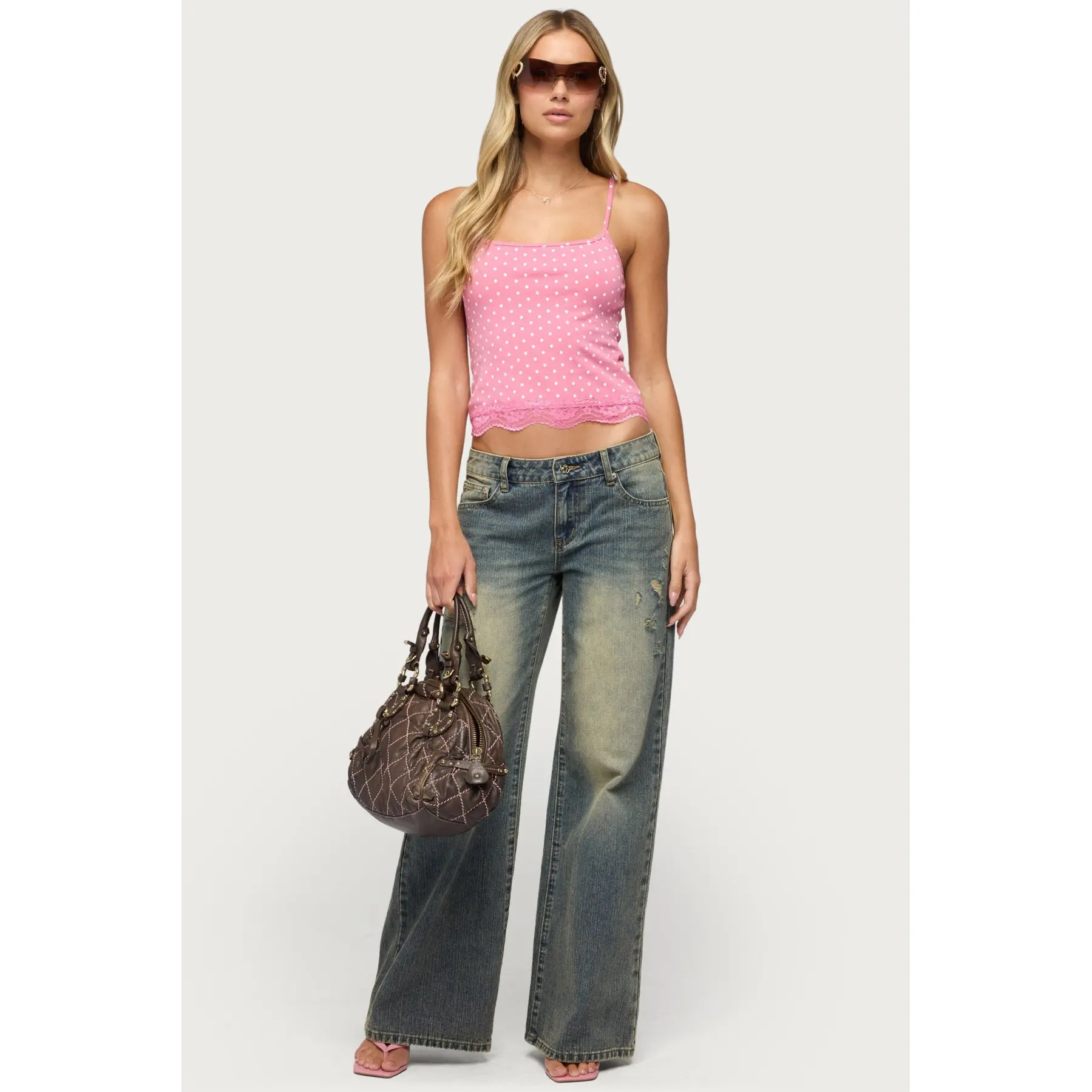 Noor Distressed Low Rise Baggy Jeans