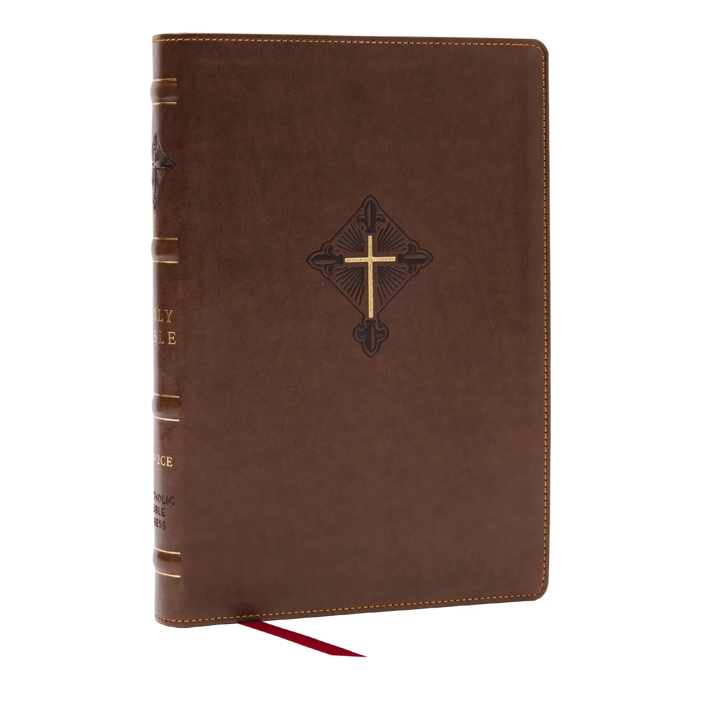 Rsv2ce, Thinline Large Print Catholic Bible, Brown Leathersoft, Comfort Print -- Catholic Bible Press - Bible