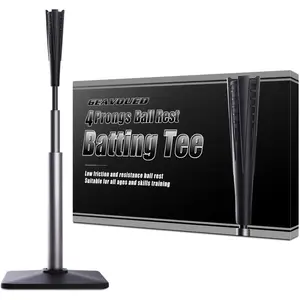 4-Prongs Ball Rest Batting Tee for Baseball and Softball, 23" to 44" Adjustable Baseball Tees for Hitting,Heave Duty Base Baseball Tee (No Included The Baseball)