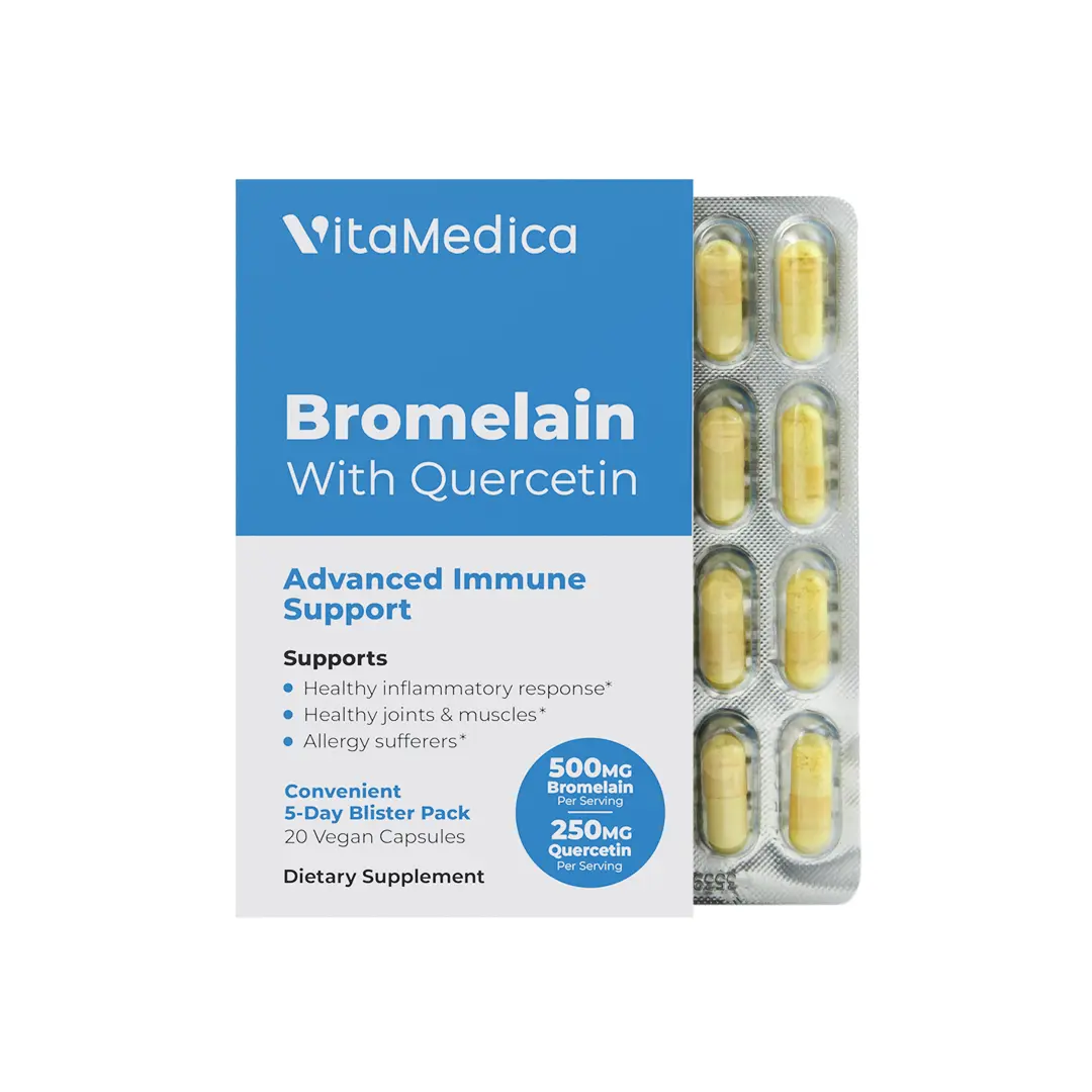 Bromelain with Quercetin Blister Pack - Natural Immune Supplement Dairy Free