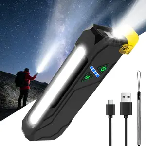 680 Lumen 3-in-1 Waterproof Flashlight with 365nm UV Detector & 7 Color RGB Side Light, Magnetic Clip Multi Modes EDC Pocket Torch for Outdoor Auto Repair Emergency Use