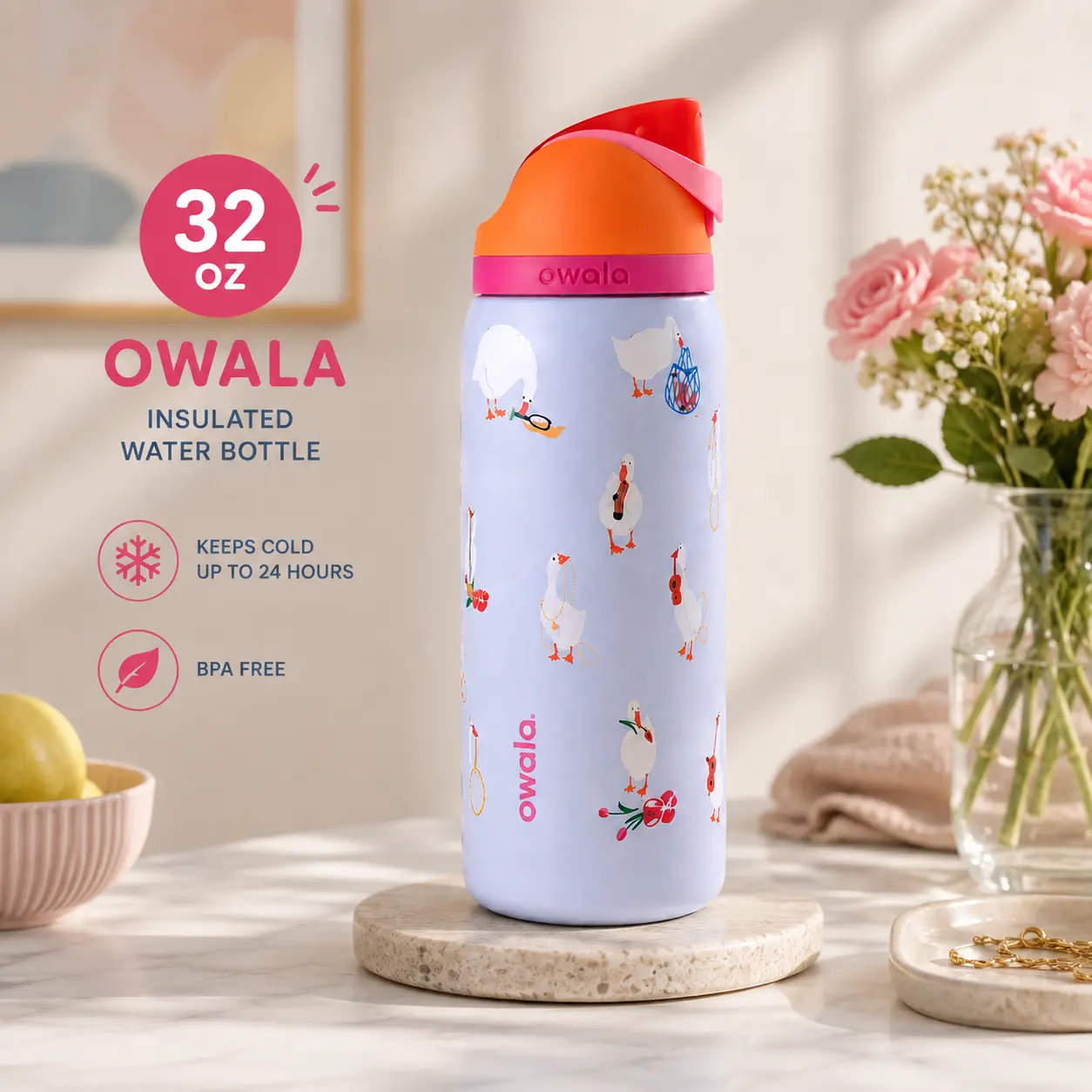 NEW Viral Owala 32oz Silly Goose Water Bottle Limited Edition Gym Travel Bottle, Gift For Her, Gift For Him