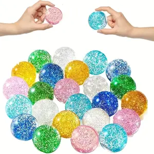 30pcs Glittering Bounce Balls - Colorful & Bright, Durable Rubber Party Favors, Easter Egg Decorations, Birthday Gift Fillers, Room Decoration, Night Light Party Supplies, Halloween/thanksgiving/christmas Easter Gifts
