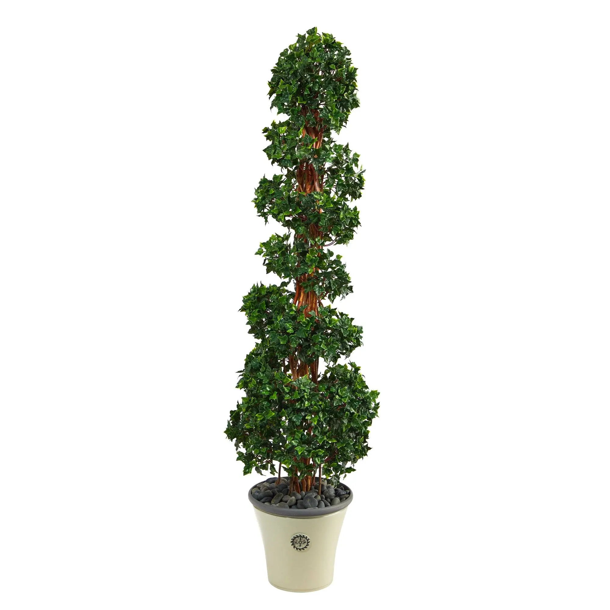 68” English Ivy Spiral Topiary Artificial Tree in Decorative Planter, Artificial Plants Decor for Indoor-Outdoor Use, Outdoor Flowers, Outdoor Artificial Flowers