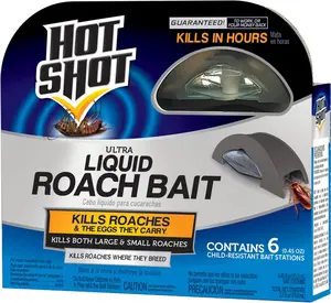 Hot Shot Ultra Liquid Roach Bait, 6-Count Indoor Pest Control, Fast-Acting Formula Kills Roaches In Hours