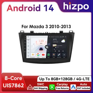 Hizpo 2Din 9inch Android14 Car Radio for Mazda 3 2010 - 2013 Multimedia RDS DSP GPS Navigation Auto BT with CarPlay