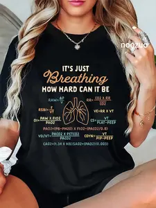 100% Cotton Unisex Respiratory Therapist RT Squad Breathing Black Adults T-Shirt Casual Top