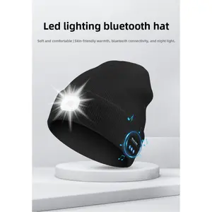 Bluetooth Music Charging LED Light-Up Knitted Hat Christmas Holiday Party Performance Colorful Light-Up Hat