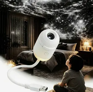 Multifunctional Portable Glaxcy Starry Sky Night Light Projector, with Sliding Projection Films, Adjustable Brightness 360° Rotating Design and USB Power for Car and Bedroom Decoration for Adults and Kids.