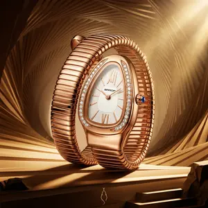 Snake Bracelet Watch for Women, Elegant Bangle Wrist Watch with Flexible Wrap Strap Design, Fashion Jewelry Style Quartz Watch, Adjustable Cuff Watch for Dress & Gift