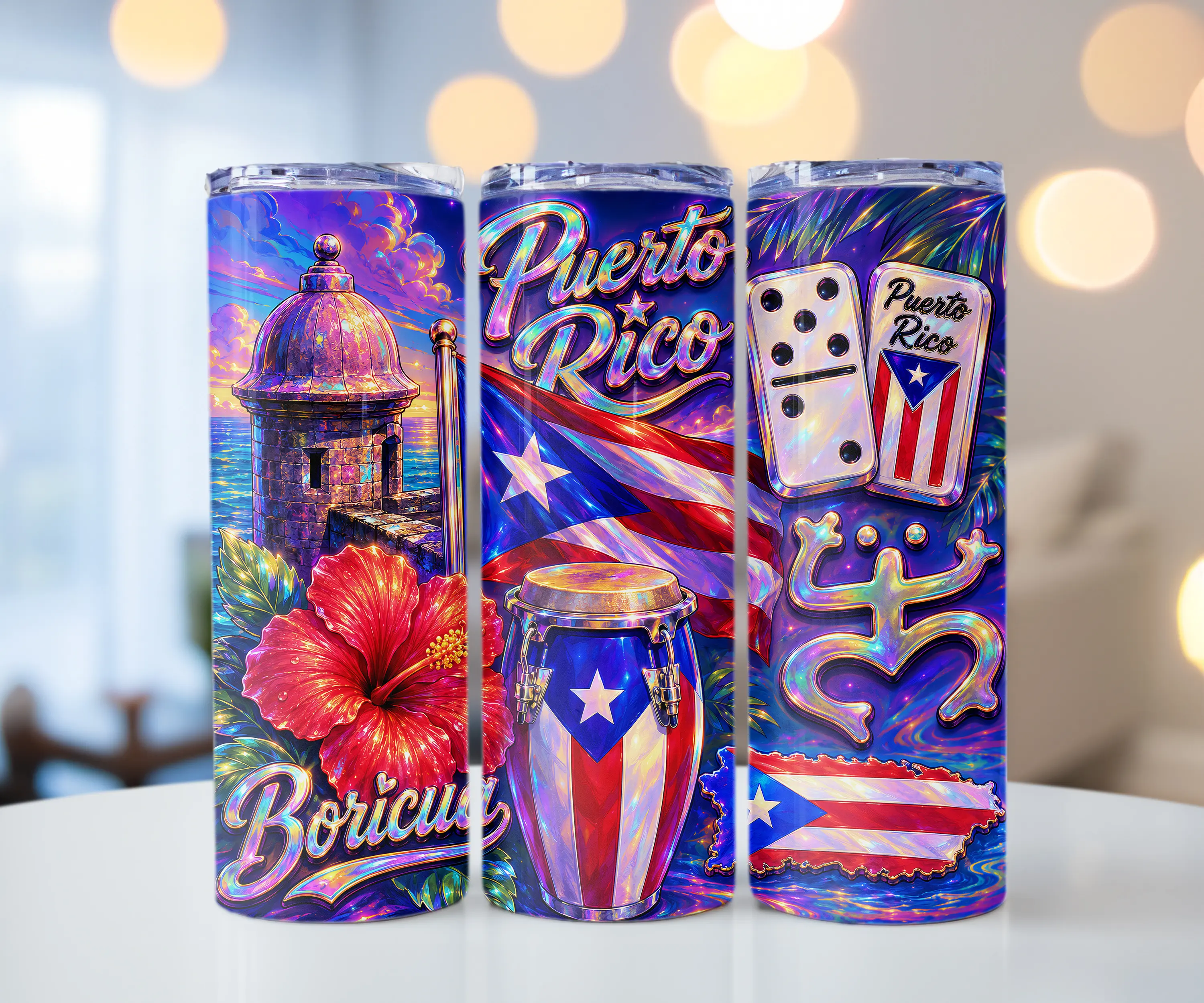 Puerto Rico Tumbler 20oz / Vasos personalizados / Mantiene el frio y el Caliente por mas de 8 horas.