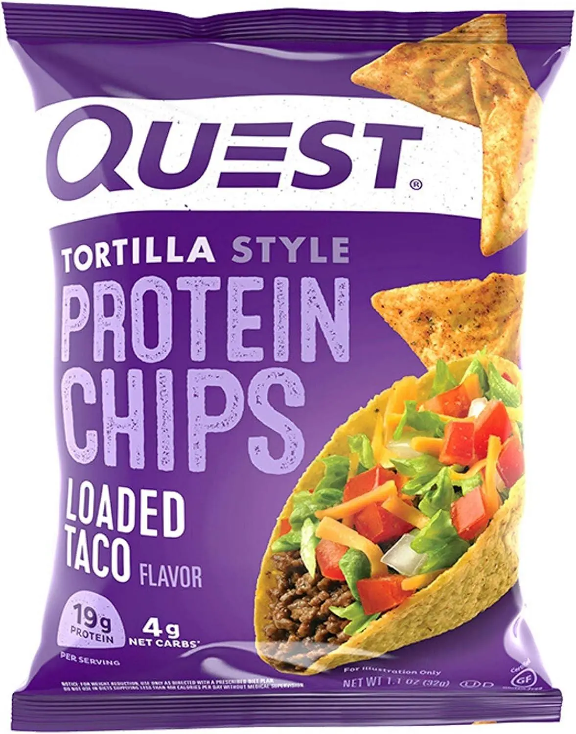 Quest Protein Chips Loaded Taco 1.1 oz 8ct Tray