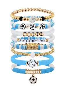 Football bracelet set, stylish stackable match day bracelets, football support bracelets, colorful football team decorations – perfect as a birthday or holiday gift for family, friends, and football fans.