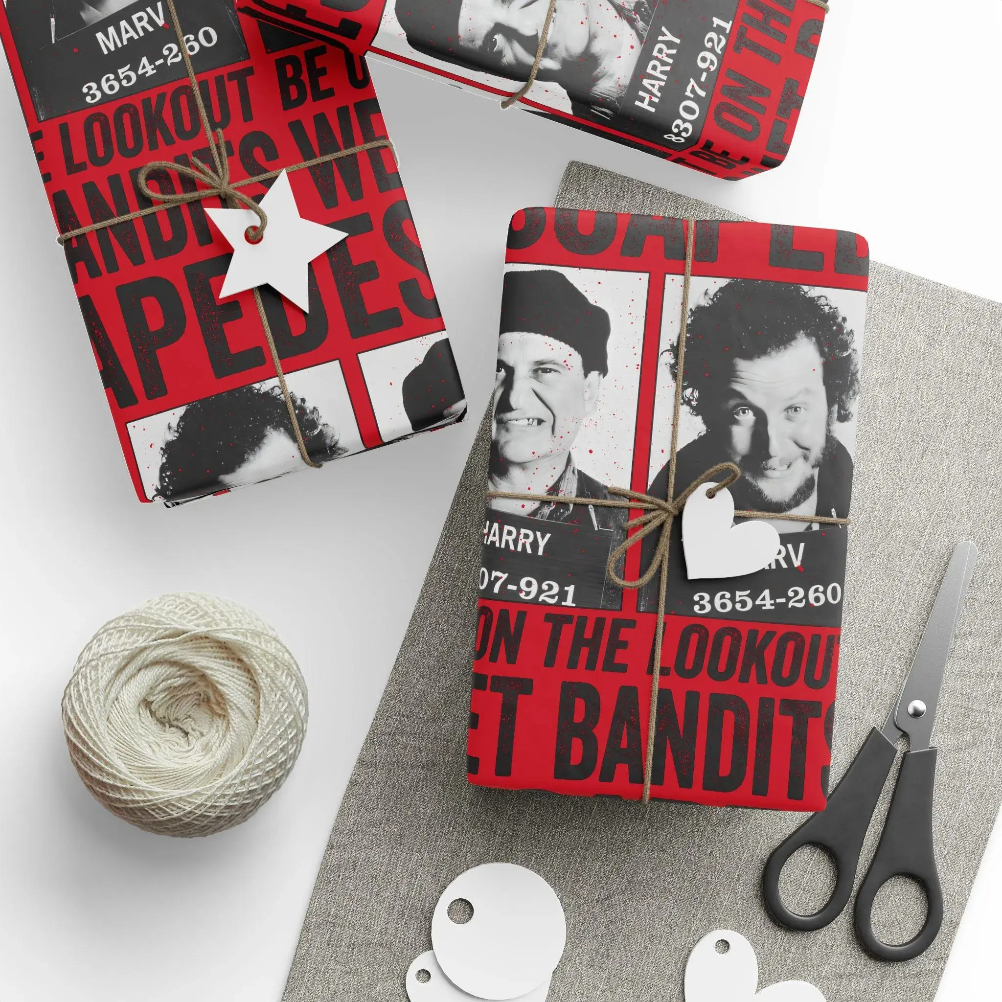 Harry and Marv Christmas Wrapping Paper, Funny Movie Meme Gift _Wrap, Christmas Hilarious Xmas Wrapping, Home Alone Funny Wrap