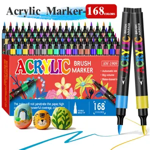 Art Markers Set, 12/24/36/48/60/80/120/168 Colors, Soft Brush Tip 1-5mm, Permanent Ink for Drawing & Painting, Ideal for Kids & Adults
