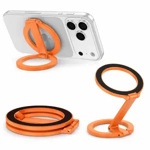 Magnetic Phone Ring Stand Holder compatible with MagSafe, 360° Rotating Foldable Kickstand & Finger Grip, Strong Dual Magnet Holder for iPhone 17/16/15/14/13/12 Pro Max, Magnetic Car Mount