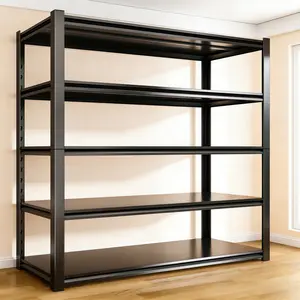 Heavy-Duty Adjustable Garage Shelving Unit Metal 5-Tier Steel Multi-Purpose Shelving for Basements Warehouses Storage Rooms Black 72" H x 39.4" W x 18" D 2500 lbs Capacity