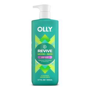 OLLY Revive Mood + Skin Body Wash - Vitamin-Infused Gel Cleanser with Magnesium & Vitamin B12 for Tired Skin Rejuvenation 17 fl oz