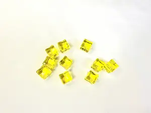 Glowing Resin Fake Ice Cubes - Gold Color Acrylic Decorative Props for DIY Crafts, Vases, & Home Decor - Realistic & Reusable 20pcs - 18x18x18mm