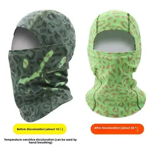Winter velvet temperature‑responsive color‑changing headgear outdoor cycling mask gradual color change fashion headgear thermal induction mask Printed UV Protection Ski Mask