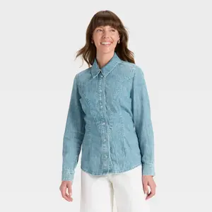 Women's Denim Western Button-Down Shirt - Universal Thread