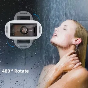 Shower Phone Box, Optimized Sound Design, Durable, No Damage Audio, Bathroom & Kitchen Water Splash Protection, Wall Mounted Hole-Free Installation