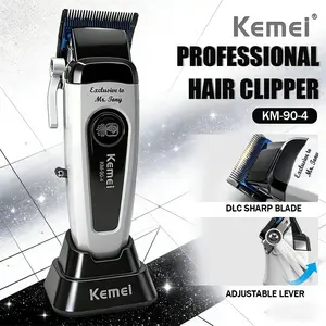 Kemei Trimmer Professional DLC Blade Rechargeable Hair Clippers 10W Brushless 11500RPM LCD DISP Trimmer For Man KM-90-4 KM-90-5