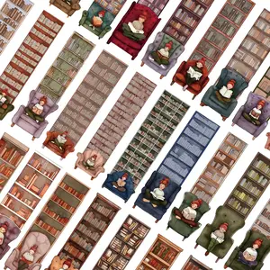 Cartoon Bookcase Design Bookmark, 30pcs/set Cute Bookmark Card, DIY Decorative Bookmark Card for Home School Office