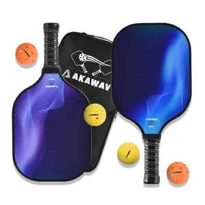 AKAWAV Pickleball Paddles Set of 2 USAPA Approved paddles, 2 indoor balls, 2 outdoor balls, and a convenient carrying bag