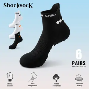 6 pairs of men's professional sports socks-ankle socks,cotton socks,arch support,cushioning performance sports socks,ankle compression socks,anti slip,sweat absorbing,odor proof,breathable,shock-absorbing,wear-resistant,running socks,all season universal