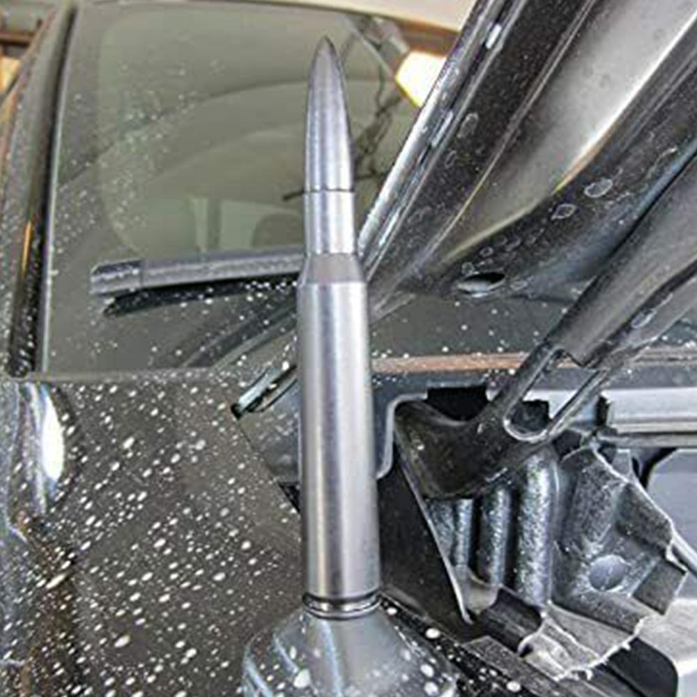 AUXITO Silver Bullet Antenna Kit FM Universal Fit Motorcycles Cars Street Rods Boat US