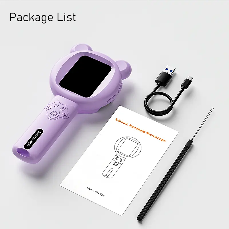 Kids Digital Magnifier - 2.8-Inch IPS HD Screen, 2.8 Inch Portable Cordless Video Microscope, 2.0MP, 100X Magnification, 15 Ultra-Bright LEDs, Rechargeable Battery for Outdoor Exploration (School & Educational Supplies), Micro Patterns