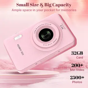 Digital Camera, FHD 1080P Camera, Digital Point and Shoot Camera with 16X Zoom Anti Shake, Compact Small Camera for Boys Girls Kids