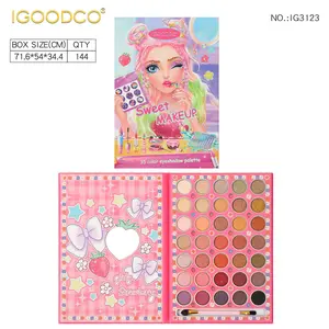 IGOODCO 35 color high gloss matte cute cartoon girl pattern flash stage makeup eye shadowboard Eyeshadow Cosmetic powder Blend