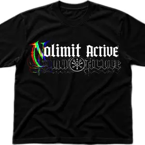 NLA SHIRT DROP #1 - Black T-Shirt with "Nolimit Active" Design and Glitch Logo