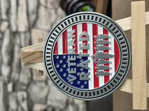 Veteran Rated Metal Emblem – Antique Silver 2.5” Full Color UV-Protected Badge