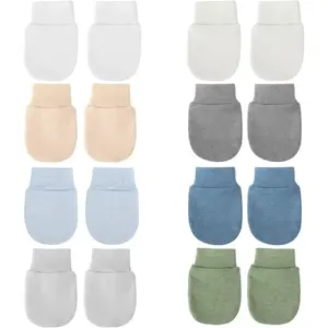 BQUBO Newborn Infant Toddler Mittens No Scratch Cotton Elastic Wrist Gloves Hypoallergenic for 0-6 Months Baby Boys Girls