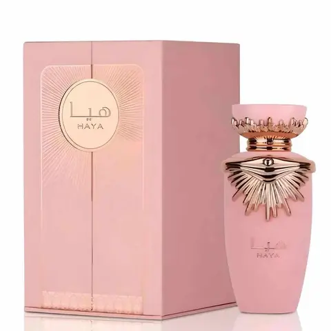 Lattafa Women's Haya Eau de Parfum Spray, 3.4 oz - Floral Fragrance with Strawberry, Rose, Vanilla, Amber Notes