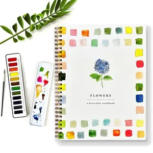 Watercolor Paint Set with 9 Flowers Pattern 12 Vibrant Colors Coloring Book & Brush for DIY Home Decor Anxiety Relief Art Crafts Supplies for Adults Teens