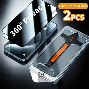 2PCS 360° Privacy Screen Protector for iPhone Series，Up, Down, Left, Right Privacy，[Four sided privacy protection]  9H Scratch Resistance,fingerprint resistant， Auto Dust Removal, Bubbles-Free, Easy Installation