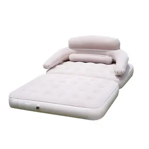 Foldable inflatable camping bed/sofa/double inflatable mattress (with 1300mAh battery-powered air pump)