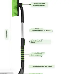 Heavy Duty Ice Scraper with Snow Brush for Car Windshield Upgraded Extendable Snow Brush with Foam Grip for Truck SUV Vehicle Windows Compact Design 21.3" to 31.8" Tool