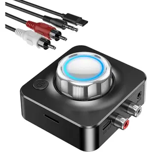 Bluetooth Receiver for Home Stereo, RCA Bluetooth Adapter for Old Receiver with 3D Surround, Low Latency 3.5mm Audio Adapter for Old Speakers/Vintage Stereo, Support TF Card Play Music