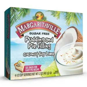 6x Margaritaville Coconut Key Lime Pudding and Pie Filling Sugar Free - Tropical Dessert Mix Baking Sweet Low Calorie Snack Treats Kitchen Pantry Essentials Instant Custard Bulk Wholesale Lot Bundle Pack 6ct 1.7oz Gourmet Cooking Flavor