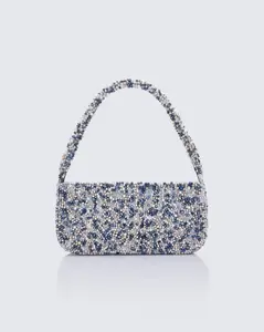 Asma Silver Beaded Shoulder Bag